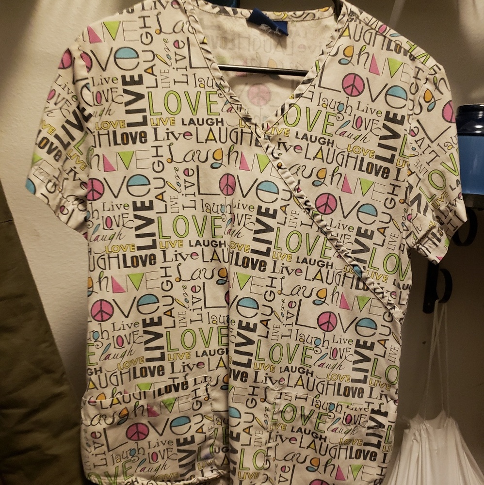 Cute print scrub top